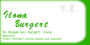 ilona burgert business card